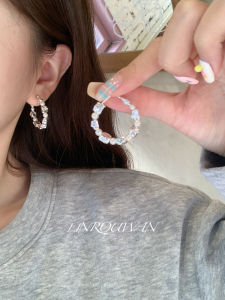 Luxurious Pearl Splicing Folded Block Design Earrings Elegant Fashionable Copper Alloy Womens Ear Cuffs Non-oxidizable