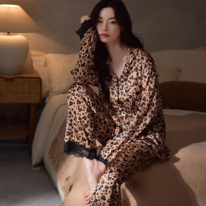 LEZIMENG | Lace Trimmed Women Outdoor Wear Sleepwear Spring Autumn