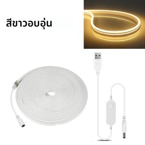 แถบไฟ LED สีขาว/อุ่นพร้อมแถบไฟ LED หรี่แสงได้ไฟนีออน RGB 5V พร้อม Tuya Smart WiFi ควบคุม LED หรี่แสงตกแต่งโคมไฟ Alexa