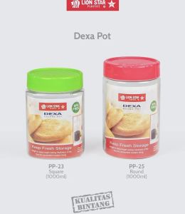 ( BISA COD ) PROMO Lion Star Toples Dexa Pot PP PP-25/23 / Toples Plastik Polos / Tempat Cemilan / Food Storage / Wadah Makanan / Toples Lebaran / Tempat Snack / Toples Murah Berkualitas / Tempat Makanan