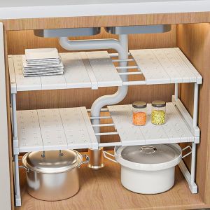 Adjustable Multi-function Kitchen Sink Organizer Moisture-proof