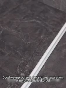 1-2m Shower Door Dam Water Stopper Collapsible Shower Threshold Water Barrier for Bathroom Kitch Self-adhesive Kitchen Bathroom Water Retaining