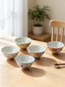 Mino Yaki | Beautiful Embossed Sakura Rabbit Ceramic Bowl