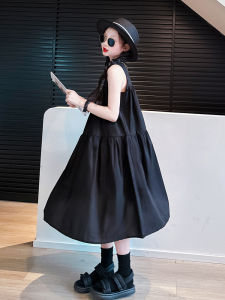 Princess Style Girls Dress Summer Cotton Korean Version Midi Skirt Anti-Bacterial Cartoon Print Lightweight Breathable Dress