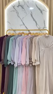 Gamis Wanita Elegan Yasmin Dress Cradenza Silk Shimer Motif Flower