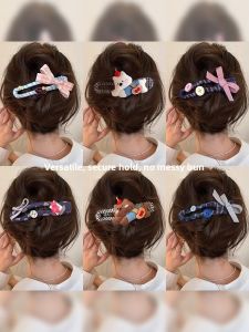 Sweet Butterfly Knot Duckbill Hair Clip Womens Back of Head Bun Hair Clip One Word High Grade Feeling Hair Card 2025 New