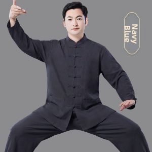WUYINXIANG | New Mens Premium Linen Tai Chi Uniform Summer Thin