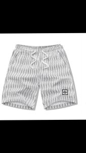 8320#Purong cotton printed na shorts disenyong may guhit na hanggang tuhod bagong istilong shorts para