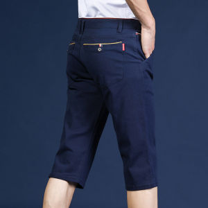 Mens Summer Cotton Shorts Thin Straight Leg Large Size Five-Part Mid-Waist Casual Pants Youth Trendy Workwear Khaki Color