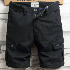 Summer Fashionable Mens Mid-Waist Cotton Polyurethane Stylish Casual Denim Pants Loose Straight-Leg Five-Point Pants