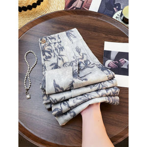 Quần Ống Rộng Cạp Cao Giản Dị Dáng Rộng in Họa Tiết Dáng Thẳng Váy Midi Quần Dài Thường Ngày Phong Cách Retro Dáng Rộng Giản Dị