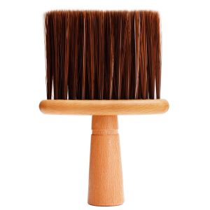 Professional Salon Broken Hair Cutting Brush Wood Handle Soft Hair Brush Neck Face Duster Clean Hairdressing Styling Tools