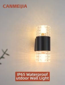 LED Wall Lamp Outdoor IP65 Waterproof 3 Colors Crystal Decor Balcony Garden Courtyard
