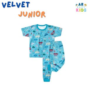 Velvet - Boy Series - Setelan Baju Pendek Kancing Pundak Celana Panjang