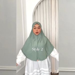 Nafisa French Bergo Tali Syari Instan - Hijab French Melayu Dailly Non Pet Jersey Premium