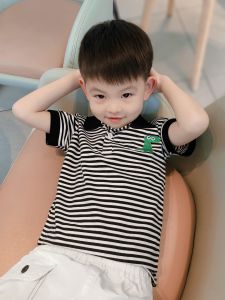 เสื้อโปโลเด็กแขนสั้นสำหรับเด็กเล็กเสื้อยืดเด็กเสื้อโปโลมีปกเสื้อลายทางสำหรับฤดูร้อนเสื้อยืดแขนสั้นสำหรับเด็กผู้ชายอินเทรนด์