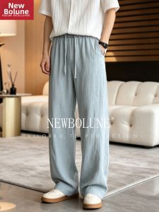 NEW BOLUNE | Old Money Style Casual Flax Tencel Pants for Men Summer Lightweight Loose