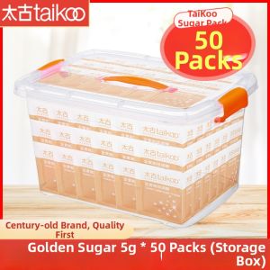 Taikoo Yellow Sugar Pack Coffee Sugar Companion Golden Yellow Cane Sugar Adjust Sugar 5g*100 Small Packets Coffee Enhancer