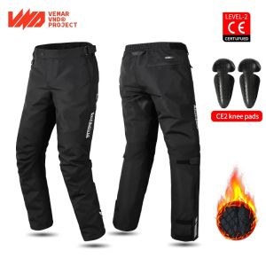Winter Waterproof Motorcycle Overpants Quick Release Touring Moto Pants Mens Warm Windproof Motorbike Trousers CE Kneepads