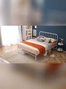 Iron Bed European-Style Double Bed Modern Simple 1.5 Meters 1.8 Meters Home Metal Bed Apartment High Load-Bearing Iron Frame Bed