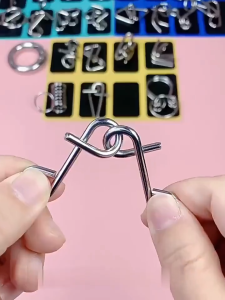 Elink Set Isi 8 Pcs Mainan Puzzle Edukasi Anak Tantangan Melepas Puzzle – Mainan Challenge Unlock Puzzle Logam Permainan Memisahkan Puzzle Terkunci Mainan Sulap Melepas Puzzle