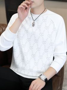 HENGYUANXIANG | Hengyuanxiang Mens Long Sleeve Round Neck Sweatshirt Spring Autumn New Style Base Layer Shirt Dads Autumn Clothes T-shirt