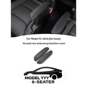 For Tesla Model YL Six Seats Second Row Armrest Protective Cover Silicone Handrail Elbow Support Dirt-Resistant Protection Case