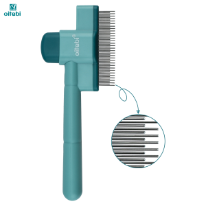 Oitabi 1/2PCS Flea Comb for Dogs and Cats with Release Button Fine Tooth Dog Comb for Pet Hair Removal Cleaning Remove Fleas Eg