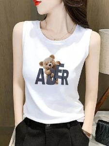 Áo Vest Cotton Không Tay Mùa Hè 2025 Cho Nữ Phong Cách Hàn Quốc Đa Năng Mặc Trong Và Ngoài Thời Trang Áo Thun in Họa Tiết