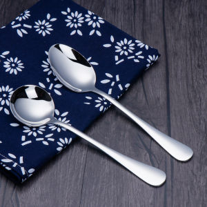 Bộ Thìa Tròn Lớn Bằng Thép Không Gỉ Thìa Cơm Thìa Súp Thìa Dăm Bông Sáng Tạo Dễ Thương Thìa Dài Thìa Nhà Bếp Hàng Hóa Chính Thức