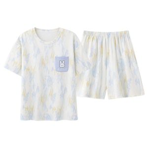 Bộ đồ ngủ nữ MiiOW Cat Person bằng cotton dài tay thoải mái - mùa hè