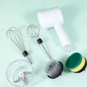 ALIA - 3 in 1 Hand Mixer Wireless Blender Pengocok Telur Elektrik Egg Beater/Blender Daging/Blender Bumbu/Sikat Pembersih