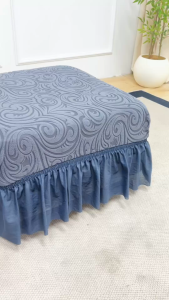 NEW*Alice Footstool Cover with Skirt Footstool Cover Square Footstool Cover Elastic Fabric Sofa Stool Co