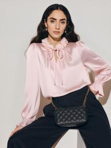 Basic House | French Lace-Up Petal Collar Blouse