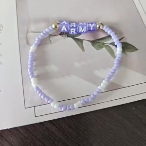 Bandai | Kpop ARMY Vòng Tay Đính Cườm Màu Tím Boho Stretch Miyuki Trang Sức Thời Trang Quà Tặng Cho Người Hâm Mộ Buổi Hòa Nhạc