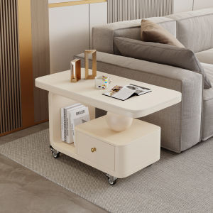 MINGZUO | Movable Luxurious Rectangular Coffee Table Cart