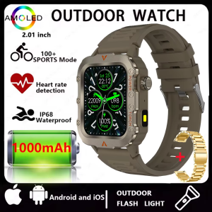 New Smart Watch Men AMOLED Screen Outdoor IP68 Waterproof Bluetooth Call Smartwatch Fitness Sports Watches Sleep Health Monitor