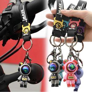 Cartoon Cute Lightning Bear Keychain Astronaut Bear Doll Keyring Bag Pendant Couple Car Keyholder Creative Bag Charm Accessories