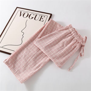 Washed Cotton Pyjama Pants Pure Cotton Nine-Point Thin Style for Couples Spring Summer Autumn Home Wearable Loose Fit Trousers