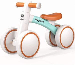 Baby Balance Bike for 1 2 3 Year Old Boy and Girl Toddler Bike 10-36 Month Baby Riding Toys with 4 Wheels No Pedal First Birthday Gift Christmas for Boys and Girls