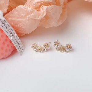[151] "Late Sakura" New Symphony Shell Flower Earrings Japanese Sweet and Simple S925 Silver Needle Stud Earrings