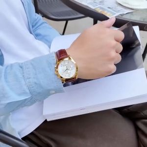 POSHI Luxury Brand Men Watch Fashion Business Leather Luminous Analog Quartz Wrist Watches For Man Casual Sports Auto Calendar Original Waterproof Jam Tangan Lelaki