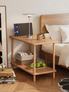 Small Side Table Bedroom Wood Shelf Simple Design Home Use Wooden Nightstand Alternative Space Saving Narrow Gap Cabinet