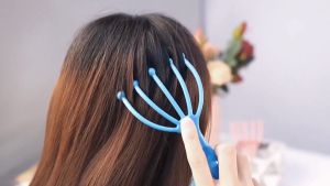 Dụng Cụ Mát Xa Đầu 5 Ngón Giúp Thư Giãn Da Đầu Cây Massage Đầu 5 Nhánh Bóng Thép Tiện Lợi-HAUSE