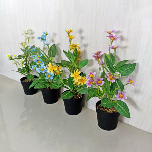 Azgalery PBP180  Tanaman Hias Plastik Pot Bunga Bonsai Ornamen Hiasan Dekorasi Meja Buatan COD