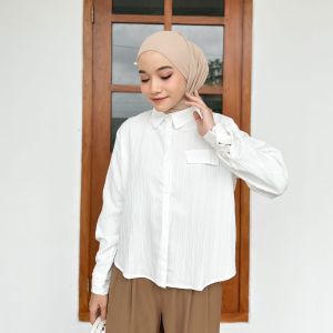 Blouse Lady Semi Crop Fashion Remaja Wanita Hits Modis Terkini