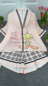 Đồ Ngủ Pijama Nữ HEUN YOUNG Set Đồ Bộ Nữ Chất Lụa Thiết Kế 3D Nút Bọc Quần Váy Freesize <80kg MK73