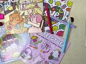 DAILY LIFE Adult Coloring Book Cute Daily Life Cartoon Bold-Easy Patterns Stress Relief Relaxation Graffiti Painting Drawing