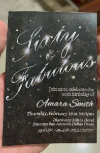60th Birthday Invitation - Sixty and Fabulous Invite - Senior - Personalized - Customized - 3r - 5r