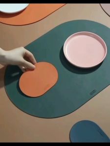 Inmos chất liệu da PU placemats Bộ đồ ăn Bắc Âu trang trí nội thất Tấm lót đĩa ăn đa màu sắc tùy chỉnh Coaster EcoFriendly bảo vệ bàn